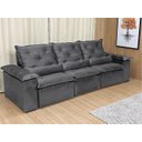 Ver imagem 4 de Sofá Retrátil Reclinável Confortável Várias Cores e Tamanhos Cor:cinza;tamanho:2,70