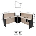 Ver imagem 4 de Balcão Atendimento de Canto C/ Gaveteiro Recepção 1400x600 Netmobil - Dubai