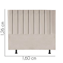 Cabeceira Estofada Queen 160CM Cora Courino Bege - D A DECOR D&A Decor - 3