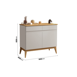 Buffet Aparador Faro Moveis Magnum 0.90cm 2portas:off Cedro - 2