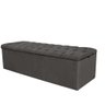 Kit Cabeceira + Calçadeira Baú Capitonê Livia 195cm King Size para Cama Box Suede Cinza - Gat Magazi - 5