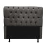 Kit Cabeceira + Calçadeira Baú Capitonê Livia 195cm King Size para Cama Box Suede Cinza - Gat Magazi - 3