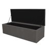 Kit Cabeceira + Calçadeira Baú Capitonê Livia 195cm King Size para Cama Box Suede Cinza - Gat Magazi - 6