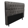 Kit Cabeceira + Calçadeira Baú Capitonê Livia 195cm King Size para Cama Box Suede Cinza - Gat Magazi - 4