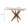 Mesa de Jantar 4 Lugares Donna Lady com Vidro Mel Natural/off White - Nesher - 3