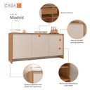 Ver imagem 5 de Buffet Madrid Design Moderno com Soft-close e Gaveta Interna - 4 Cores:cedro/off White