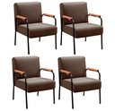 Ver imagem 1 de Kit 04 Poltronas Decorativas Jade para Sala de Estar, Recepção - Veludo Marrom