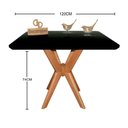 Ver imagem 3 de Mesa Sala de Jantar Quadrada Pandora Tampo Laqueado com Vidro 120cm Preta