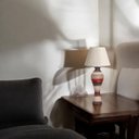 Ver imagem 5 de Abajur de Cerâmica Grande para Sala Vermelho e Marrom Califórnia com Cúpula