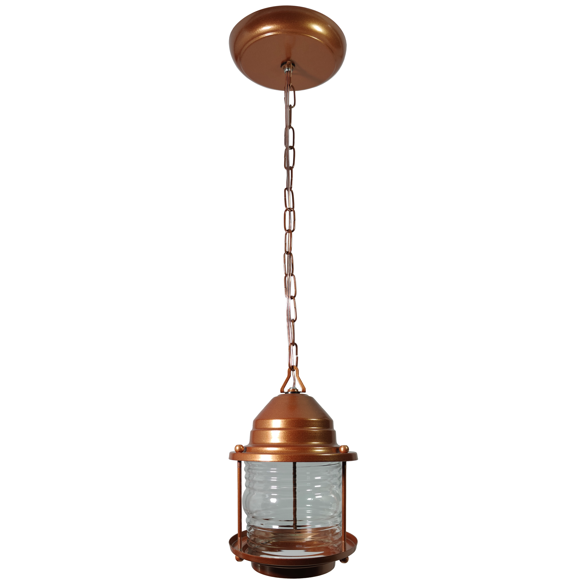 Luminária Pendente Lampião Colonial de Teto Cobre Vintage