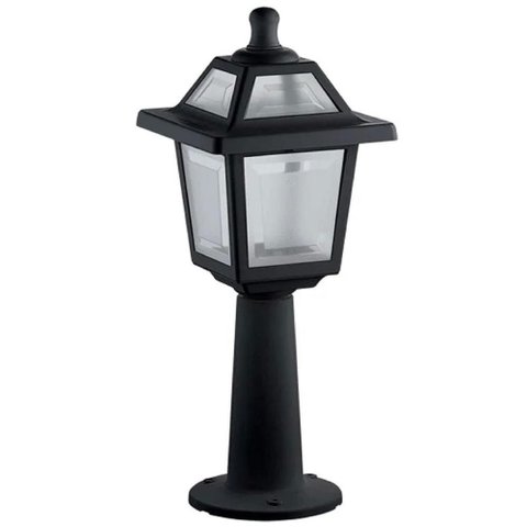 Luminária de Chão Poste Balizador Colonial de Jardim Preto 45x18cm Externo Ravena