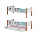 Ver imagem 1 de Kit 2 Camas Solteiro Ônix com 1 Cama Auxiliar Divaloto para Quarto Infantil em Mdf - Branco/nature