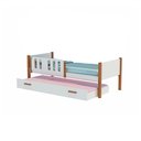 Ver imagem 3 de Kit 2 Camas Solteiro Ônix com 1 Cama Auxiliar Divaloto para Quarto Infantil em Mdf - Branco/nature