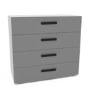 Ver imagem 2 de Cômoda Lisboa com 4 Gavetas 90x84cm Branco/Cinza 240841