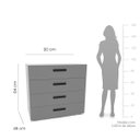 Ver imagem 3 de Cômoda Lisboa com 4 Gavetas 90x84cm Branco/Cinza 240841