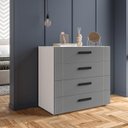 Ver imagem 1 de Cômoda Lisboa com 4 Gavetas 90x84cm Branco/Cinza 240841