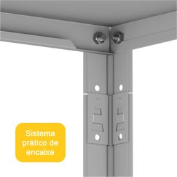 ESTANTE DE AÇO 175X92X30 5 PRAT. C/ REFORÇO PANDIN - CINZA EP-5AR-VU-175 - 4