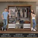 Ver imagem 5 de Guarda-roupa Casal 3 Portas de Correr com Espelho 4 Gavetas Rustic/branco Sublime Plus Madesa Rustic