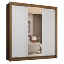 Ver mais imagens de Guarda-roupa Casal 3 Portas de Correr com Espelho 4 Gavetas Rustic/branco Sublime Plus Madesa Rustic