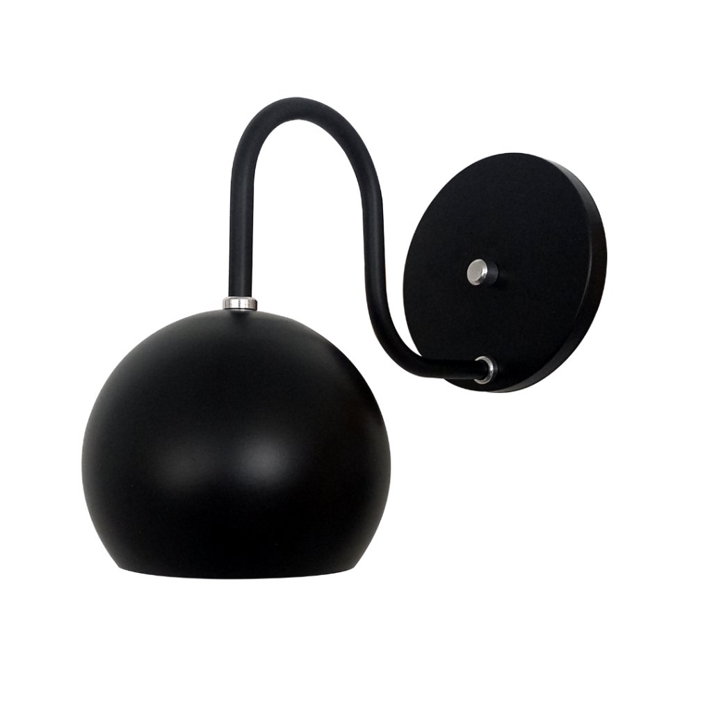 Arandela de Parede Colonial Retrô Cúpula Bolinha - Soquete E-27 – Abf Luminárias:preto