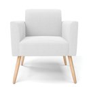 Ver imagem 4 de Poltrona Sala Estar Pé Palito Natural Kit 2 Marisa Bouclê Off White D03 - D'rossi