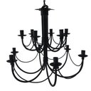 Ver imagem 6 de Lustre Negro 2 Andares Rústico Artesanal com Cúpulas de Vidro