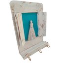 Ver imagem 2 de Porta Chaves Imagem de Nossa Senhora Feito em Madeira Maciça Esculpido a Mão
