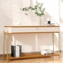 Ver imagem 3 de Aparador de Sala Aparador para Sala Buffet 1 Gaveta - Off White Nature Dourado