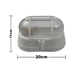 Kit 2 Arandela Luminária Tartaruga C/ Grade P/ Lâmpada E27 Branco - 2