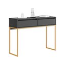 Ver imagem 6 de Aparador Buffet Rio 2 Gavetas para Sala 90 Cm Preto Dourado