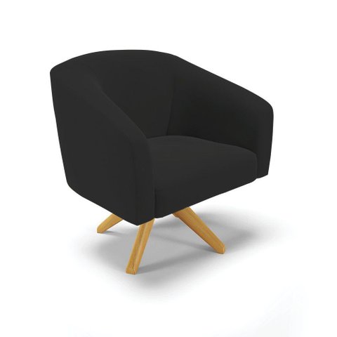 Cadeira Sala de Jantar Giratória Ma30 Stella Veludo D03 - D'Rossi Cor Preto