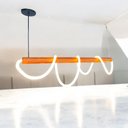 Ver imagem 5 de Lustre Cordas Pendente Rustico com Led Madeira Peroba Rosa