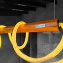 Ver imagem 3 de Lustre Cordas Pendente Rustico com Led Madeira Peroba Rosa