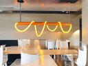 Ver imagem 1 de Lustre Cordas Pendente Rustico com Led Madeira Peroba Rosa