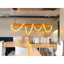 Ver imagem 1 de Lustre Cordas Pendente Rustico com Led Madeira Peroba Rosa