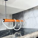 Ver imagem 2 de Lustre Cordas Pendente Rustico com Led Madeira Peroba Rosa