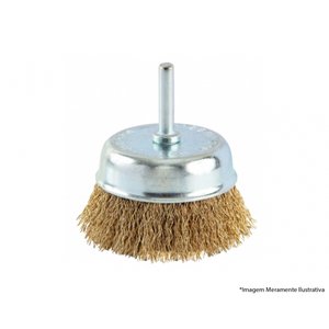 Escova Aco Copo C/haste 75mm Blister Ref 7256