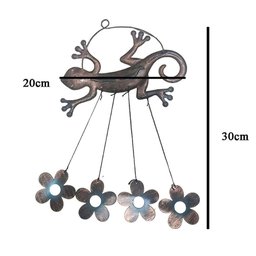 Sino Dos Ventos Lagarto Flores Kit 3 Unidades Jardim Varanda Enfeite Quintal Decoraçao Rustico - 2