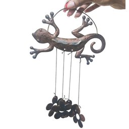 Sino Dos Ventos Lagarto Flores Kit 3 Unidades Jardim Varanda Enfeite Quintal Decoraçao Rustico - 3