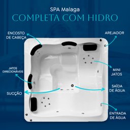 Spa Quadrado Malaga Completo com Hidro em Acrílico - 4