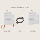 Ver imagem 3 de Gabinete para Banheiro com Tampo Cuba e Espelheira Organica 80cm Retro Mdf Branco Milano - On Mó