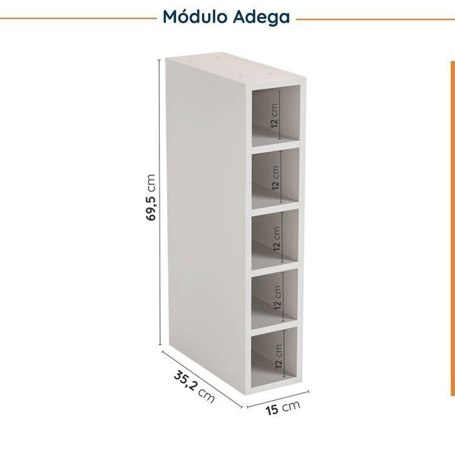 Cozinha Modulada 8 Peças com Tampo com Rodapé 4 Aéreos e 4 Balcões Ipanema CabeCasa MadeiraMadeira - 12