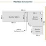 Cozinha Modulada 8 Peças com Tampo com Rodapé 4 Aéreos e 4 Balcões Ipanema CabeCasa MadeiraOriginals - 2