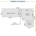 Ver imagem 2 de Cozinha Planejada 8 Peças com Tampo com Rodapé 4 Aéreos e 4 Balcões Ipanema CabeCasa MadeiraOriginals Marrom/Fendi Trama