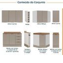 Ver imagem 3 de Cozinha Planejada 8 Peças com Tampo com Rodapé 4 Aéreos e 4 Balcões Ipanema CabeCasa MadeiraOriginals Marrom/Fendi Trama