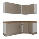 Ver mais imagens de Cozinha Planejada 8 Peças com Tampo com Rodapé 4 Aéreos e 4 Balcões Ipanema CabeCasa MadeiraOriginals Marrom/Fendi Trama