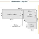 Ver imagem 2 de Cozinha Modulada 8 Peças com Tampo com Rodapé 4 Aéreos e 4 Balcões Ipanema CabeCasa MadeiraOriginals Marrom/Fendi Trama