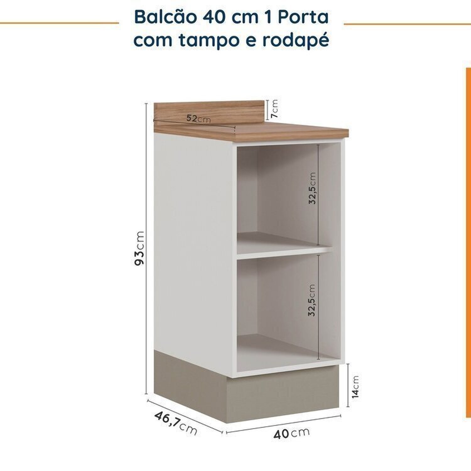 Cozinha Modulada 8 Peças com Tampo com Rodapé 4 Aéreos e 4 Balcões Ipanema CabeCasa MadeiraMadeira - 19