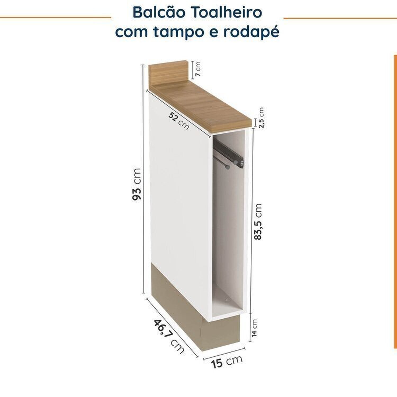 Cozinha Modulada 8 Peças com Tampo com Rodapé 4 Aéreos e 4 Balcões Ipanema CabeCasa MadeiraMadeira - 17