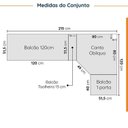 Ver imagem 2 de Cozinha Planejada 8 Peças sem Tampo sem Rodapé 4 Aéreos e 4 Balcões Ipanema CabeCasa MadeiraOriginals Marrom/Fendi Trama